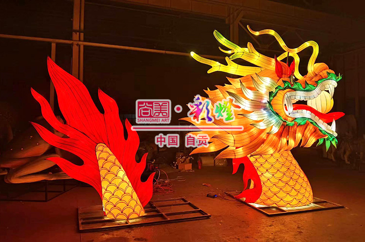 端午龍舟龍頭、龍尾側(cè)面亮燈效果