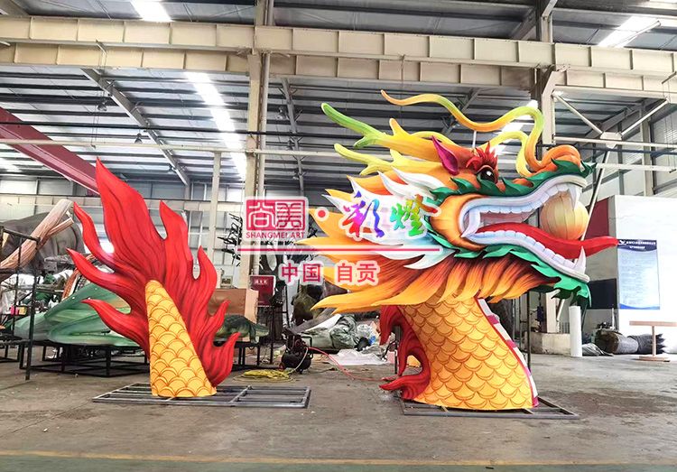 端午龍舟龍頭、龍尾美工著色噴涂白天效果