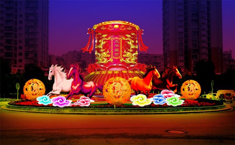 馬年大型轉(zhuǎn)盤彩燈設(shè)計(jì)
